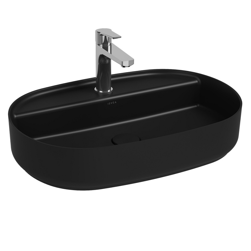 ISVEA Infinity раковина накладная 60x40 см, 10NF65060SV-2N чёрный матовый