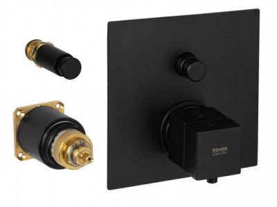 Смеситель термостатический для душа Remer Q-Elegance QT09KBNO, черный матовый