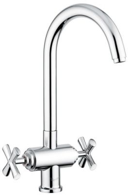 Emmevi Spirit New 31007/CR, двухвентильный кухонный смеситель с поворотным изливом, без донного клапана, цвет хром