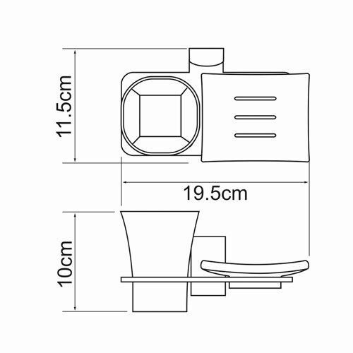 Leine K-5026 Держатель стакана и мыльницы Размеры (Ш/В/Г): 19,5х10х11,5 см
