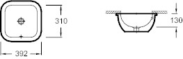 Jacob Delafon EYE102-00 Встраиваемая раковина 39,2 х 39,2 см