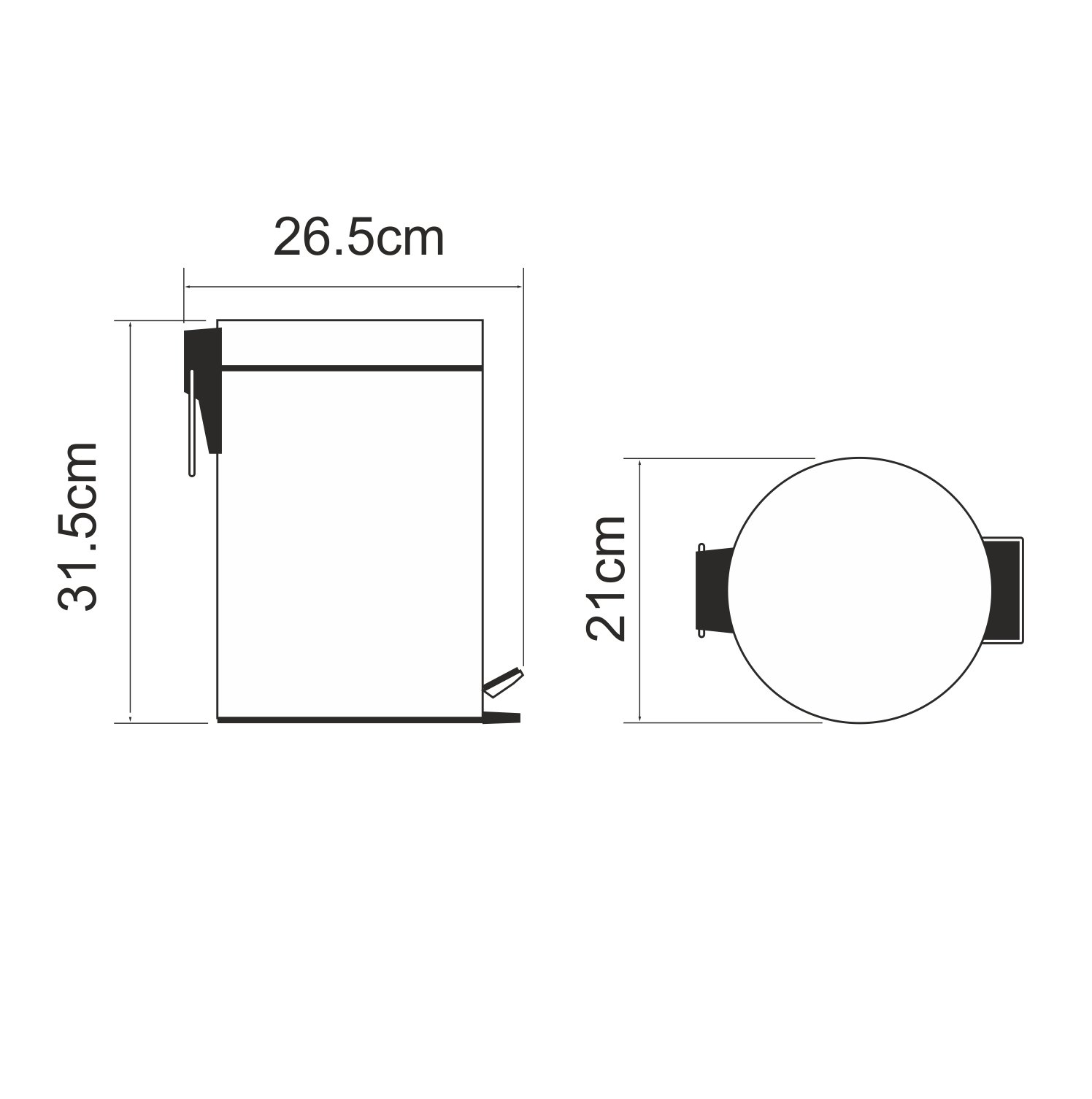 K-635BLACK Ведро 5L Размеры (Ш/В/Г): 21х32х27 см