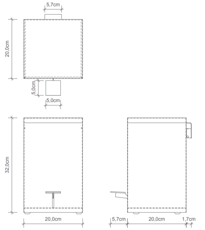 Decor Walther TE 70 SC Ведро 20x20x32см, с педалью и крышкой, softclose, напольное, цвет: сталь полированная 614570