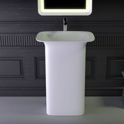 KNIEF Glam Раковина 60х45х86 см, без отв., отдельностоящая, выпуск в пол, цвет: белый матовый 0600-082-01