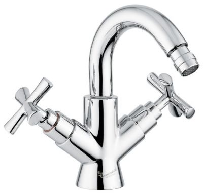 Emmevi Spirit New, двухвентильный смеситель (h21,5 см) для биде с поворотным изливом и донным клапаном, цвет зачищенное золото 31054/ORS