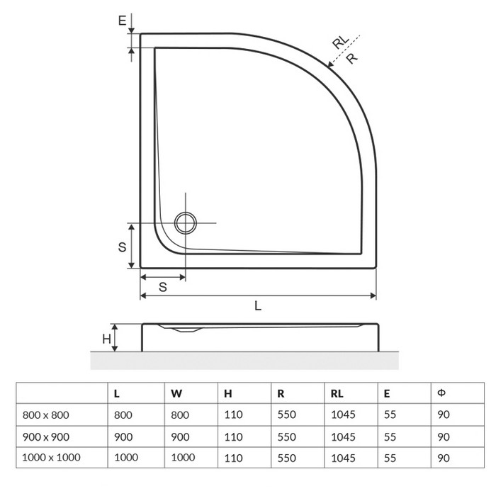 Поддон EXCELLENT Sense Compact 100x100 (белый)