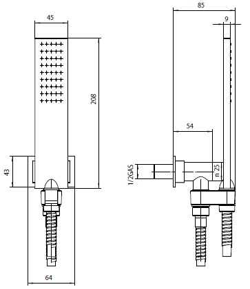 BOSSINI FLAT ONE  Душевой комплект C13001C.030