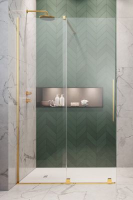 Душевая перегородка раздвижная 80 см FURO GOLD WALK-IN левая