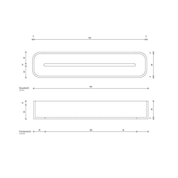 Decor Walther Stone SCT45 Душевая полочка 45x10см, настольная, цвет: белый 973750