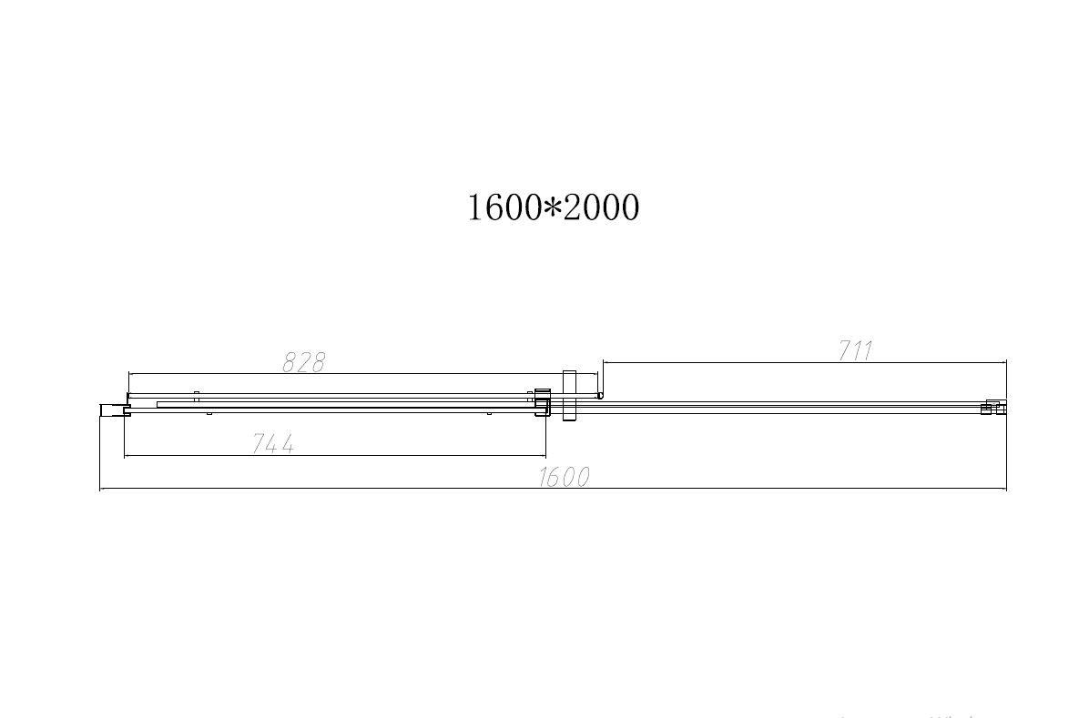 Душевая дверь Dice VDS-4D160CLB, 1600, черный, стекло прозрачное