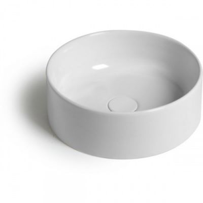 White Ceramic Slim, накладная круглая раковина Ø40x13h см, цвет сливовый матовый