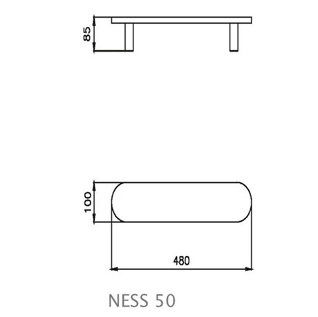 HOM NESS 50 RESIN полотенцесушитель горизонтальный APEL000264 чёрный матовый