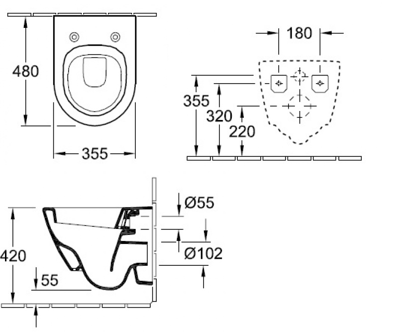 Подвесной унитаз Villeroy&Boch Subway 2.0, белый альпин 56061001