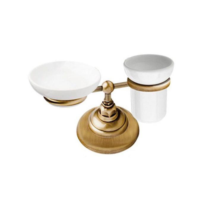 Nicolazzi Accessori Держатель мыльницы и стакана, настольный (без керамики), цвет: бронза 1494BZ