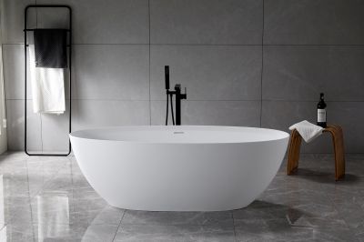 Ванна Solid Surface Vincea VBT-4S01MW, 1700*760*560, белый мат., слив-перелив в комплекте