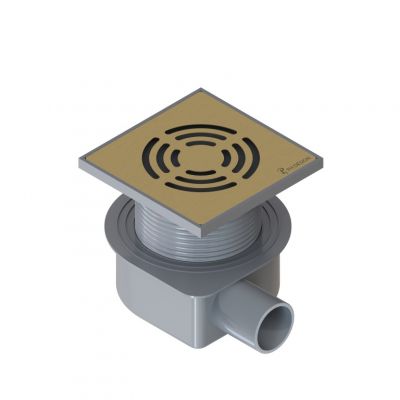 Душевой трап SMART DESIGN 10x10 cm, нерж.сталь матовое золото 984-10-MG