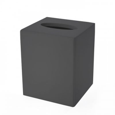3SC Mood Black Контейнер для бумажных салфеток, 12х12х14 см, квадратный, настольный,  композит Solid Surface, цвет: чёрный матовый MN71A