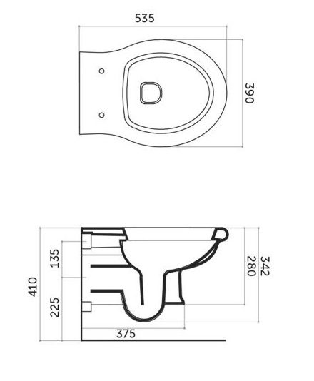 Унитаз подвесной Disegno Ceramica Paolina PA00500001