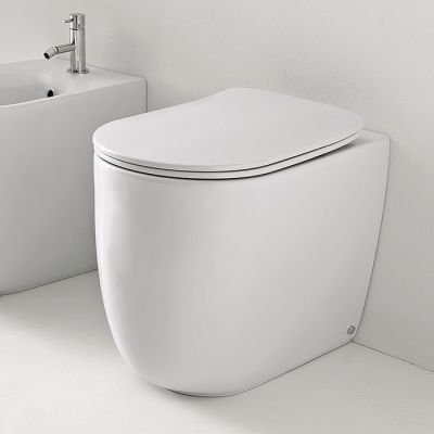 531830 Kerasan Nolita Унитаз безободковый пристенный 55х35 см, с креплениями WB5N, цвет Белый матовый