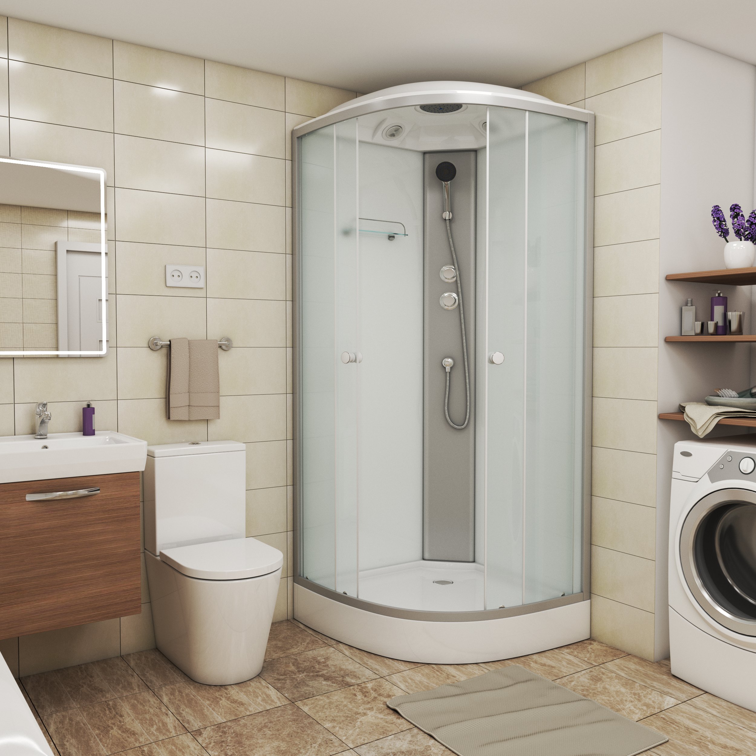 Niagara Eco Душ.каб. NG-4302-14 (1000х1000х2150) низкий поддон(13см) стекломатовое