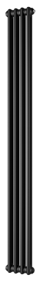 CH 2180-04 1270 Zehnder Charleston радиатор отопления 2-х трубный 1792х184 Ral 9217 Traffic Black (matt)
