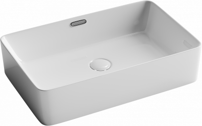 Умывальник чаша накладная прямоугольная со сливом переливом Ceramica Nova Element 600*380