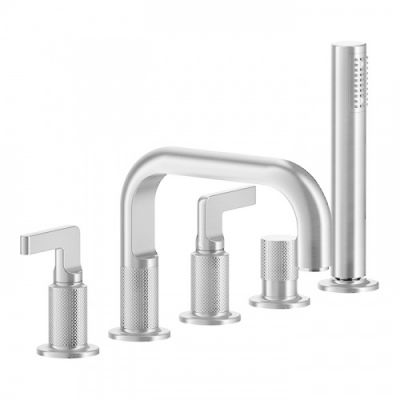 Gessi Inciso Смеситель для ванны, 5 отв., с ручным душем и шлангом 150 см, цвет: хром 58040#031