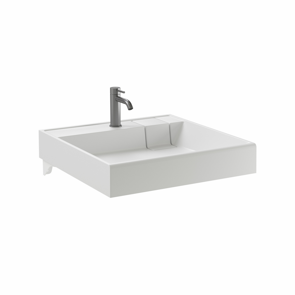 CN0101 Ceramica Nova Раковина над стиральной машиной CERAMICANOVA Quattro 600x600x123 мм, с кронштейнами, белый, арт. CN0101