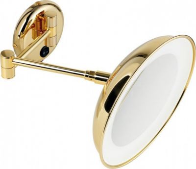 Stil Haus, настенное круглое косметическое зеркало (4x) с LED подсветкой, цвет хром, цвет золото