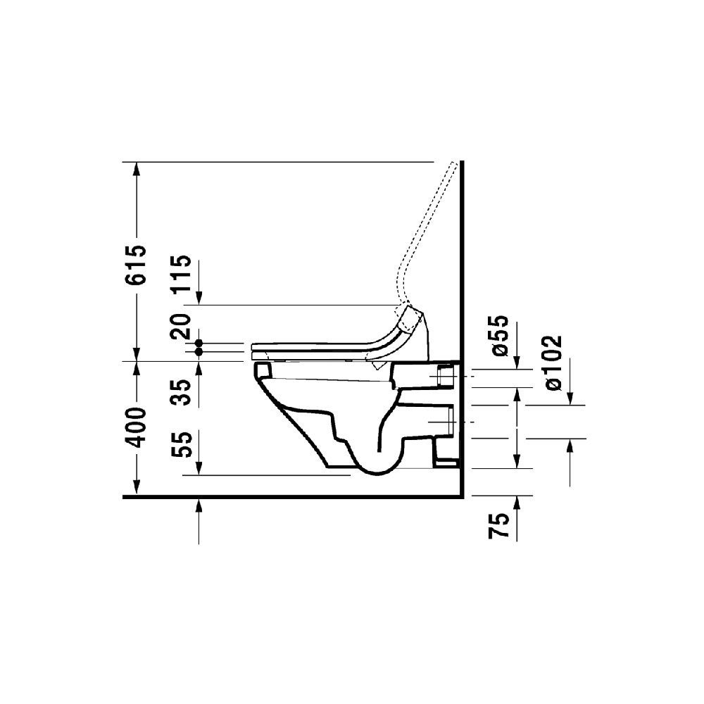Унитаз подвесной DuraStyle для крышкибиде SensoWash 610200