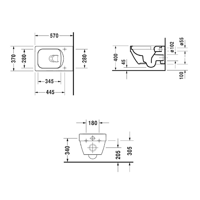 Duravit Vero Air Унитаз подвесной 57х37см, безободковый с сиденьем, цвет: белый 2525090000