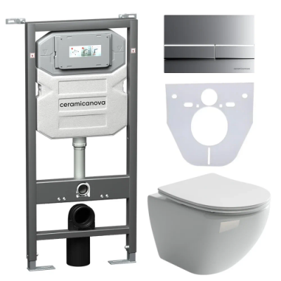 Комплект инсталляция унитаз кнопка Ceramica Nova CN4002_1002M_1000