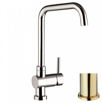 12531753 Palazzani Idrotech высокий смеситель для кухни с поворотным изливом, 3/8" золото