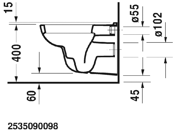Унитаз  Duravit  D-Code, подвесной 54см, цвет-белый (стар.арт 2535090000)
