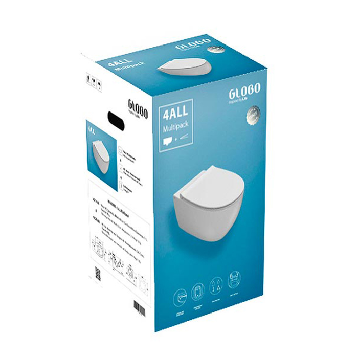 MDS03KBI GLOBO 4ALL унитаз подвесной с сиденьем, цвет белый глянец