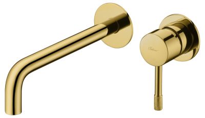 Смеситель для раковины встраиваемый в стену Boheme Uno Gold 465-G золото