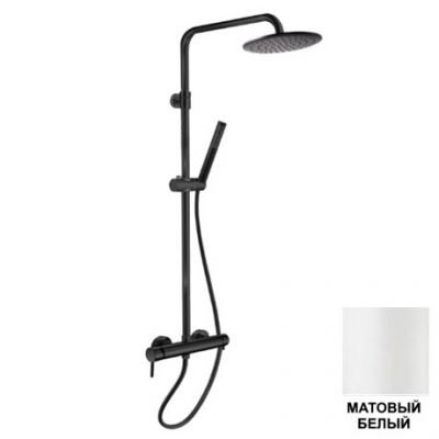 02225843 Palazzani Mimo настенная душевая система, 230 мм, 1/2", белый матовый