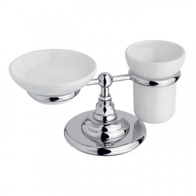 Nicolazzi Accessori Classica Держатель мыльницы и стакана, настольный (без керамики), цвет: хром 1494CR