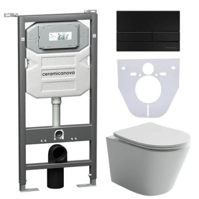 Комплект инсталляция унитаз кнопка Ceramica Nova CN6000_1002B_1000