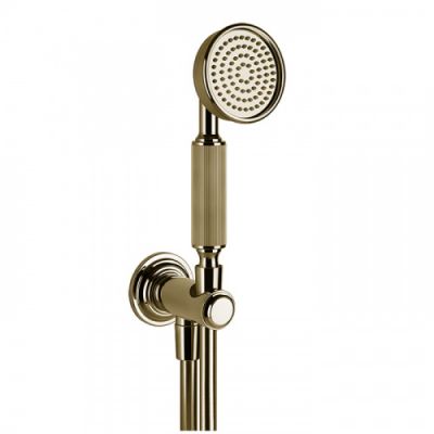 Gessi Venti20 Комплект для душа с ручным душем, шлангом 1500 мм., держателем с подводом воды, цвет: Brass PVD 65123#710