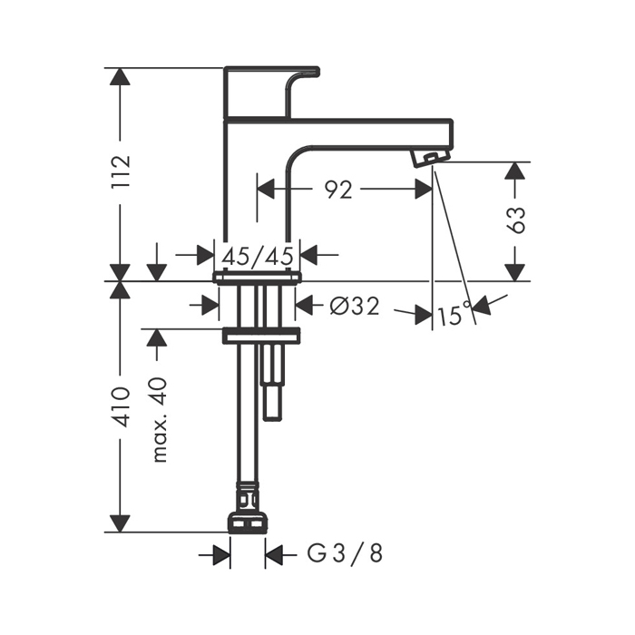 Hansgrohe Vernis Shap Смеситель для раковины, цвет: хром 71592000