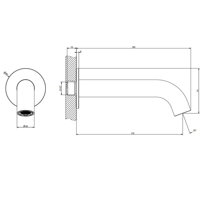 Gessi 316 Излив для ванны с удаленным управлением, цвет: Black XL 54008#299