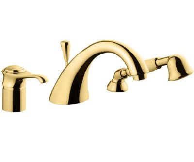 Emmevi Tiffany, комплект смесителя на борт ванны на 3 отверстия с ручным душем, цвет золото 60120/OR