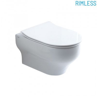 Olympia Clear, подвесной безободковый унитаз 50x36 с сиденьем микролифт, цвет черный матовый