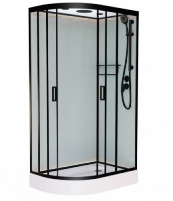 Душевая кабина Frank F412R Black правосторонняя 120х80х220 см