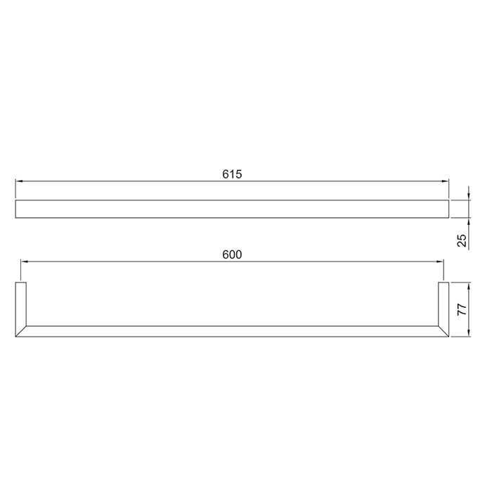 Fantini Linea Полотенцедержатель, подвесной, 60см, цвет: Matt Gun Metal PVD 92 P5 7707
