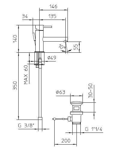 BOSSINI OKI Смеситель для раковины Z005301