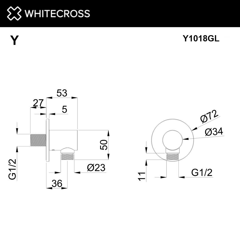 Угловой соединительный элемент WHITECROSS Y1018GL (золото)