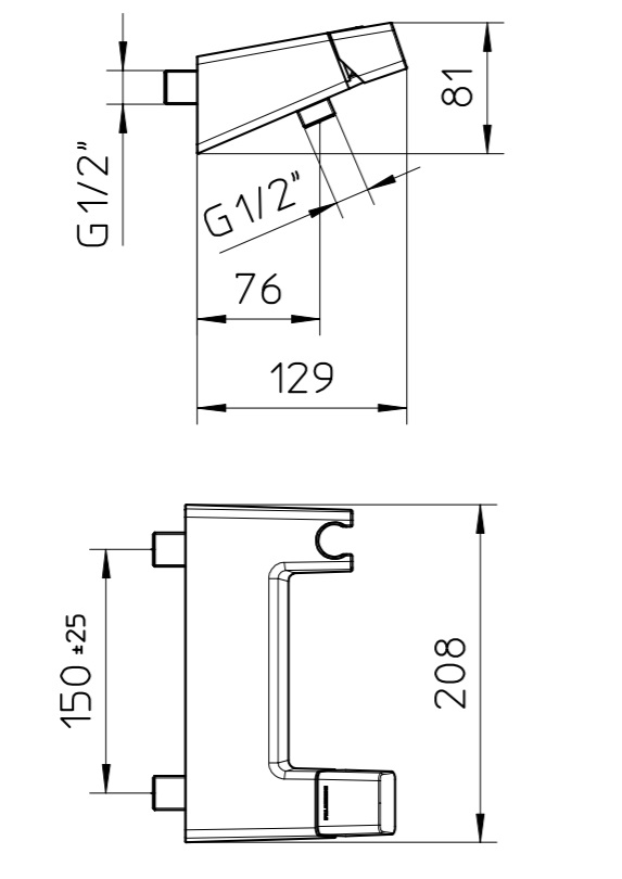 37202610 Palazzani Click настенный смеситель для душа