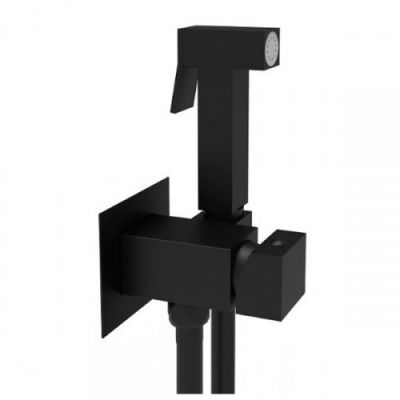Смеситель с гигиеническим душем Paffoni Tweet SQUARE ZDUP112NO чёрный матовый